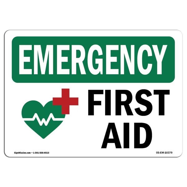 Safety Sign, OSHA EMERGENCY, 10